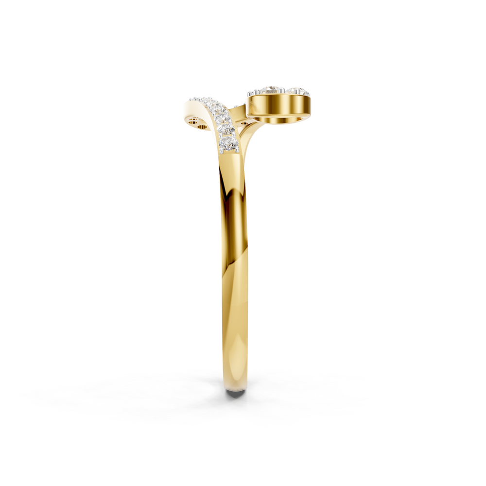 Floral Diamond Twist Ring