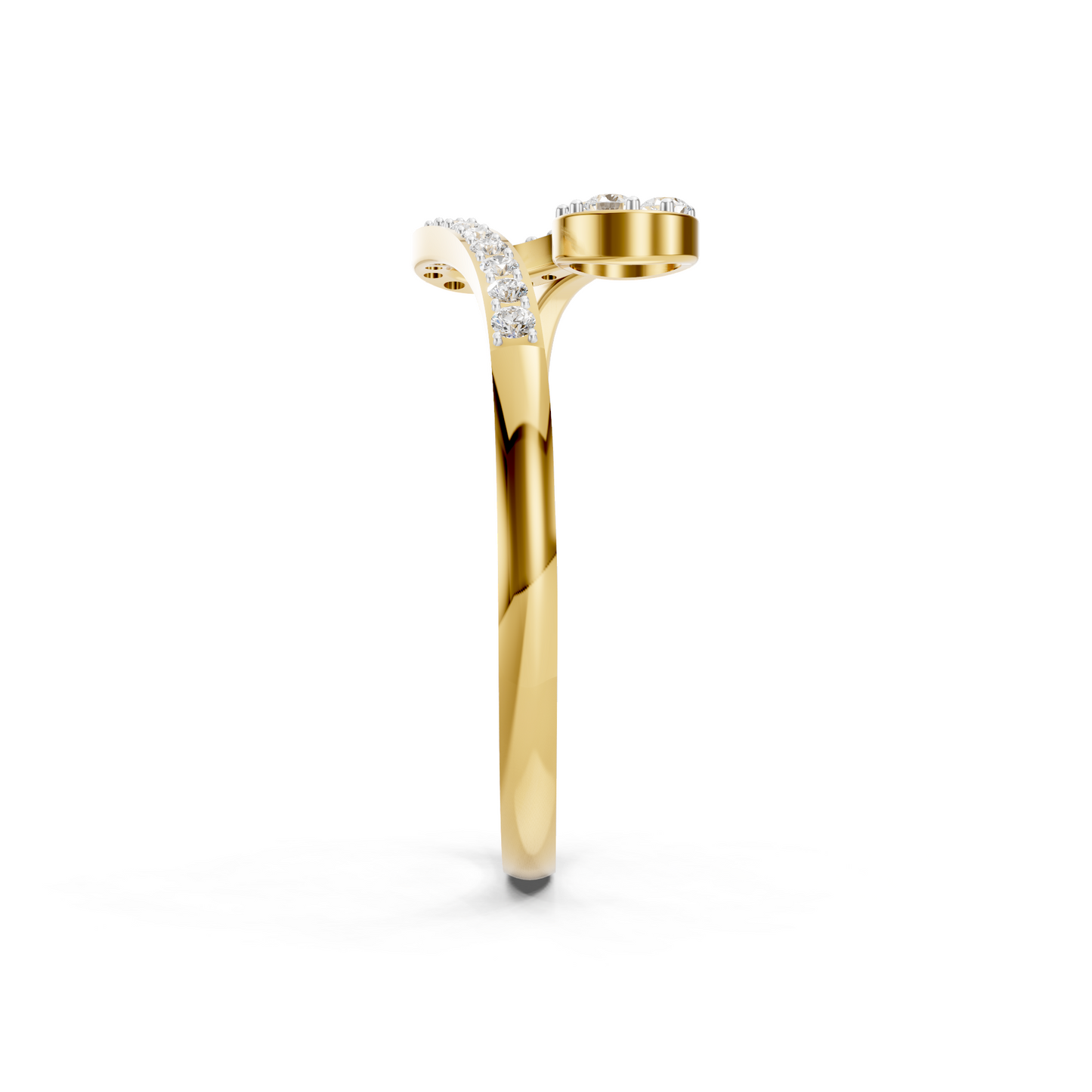Floral Diamond Twist Ring