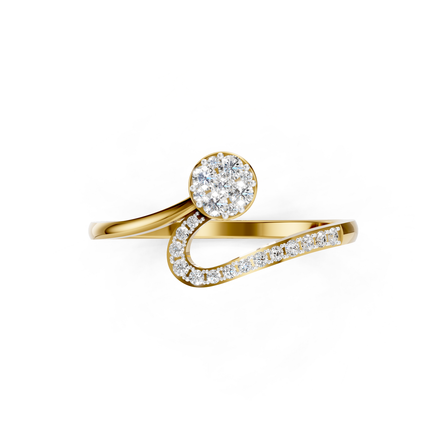 Floral Diamond Twist Ring