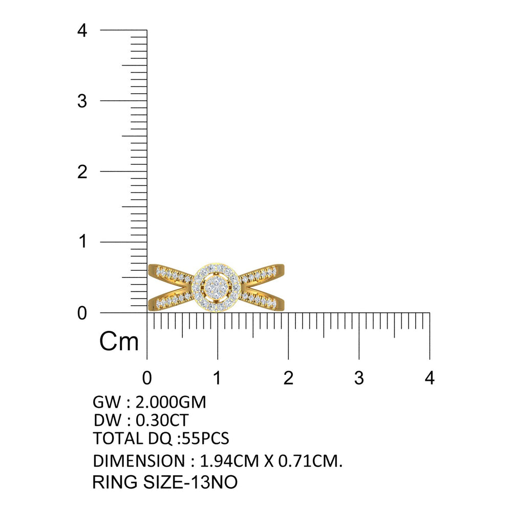 Double Halo Diamond Split Shank Ring