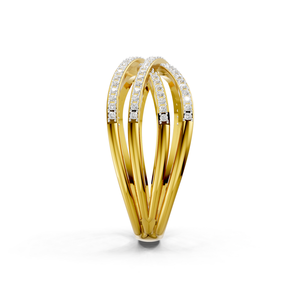 Diamond Multi Row Crossover Ring