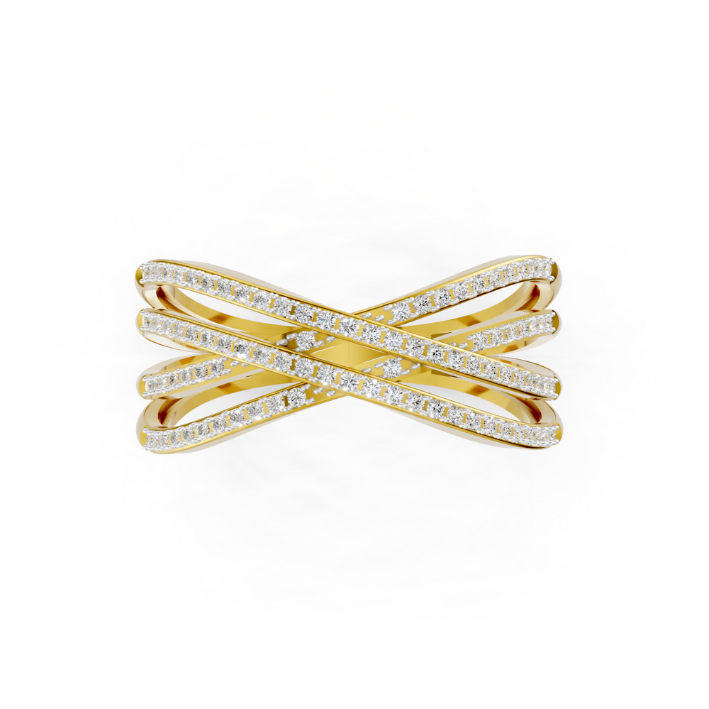 Diamond Multi Row Crossover Ring