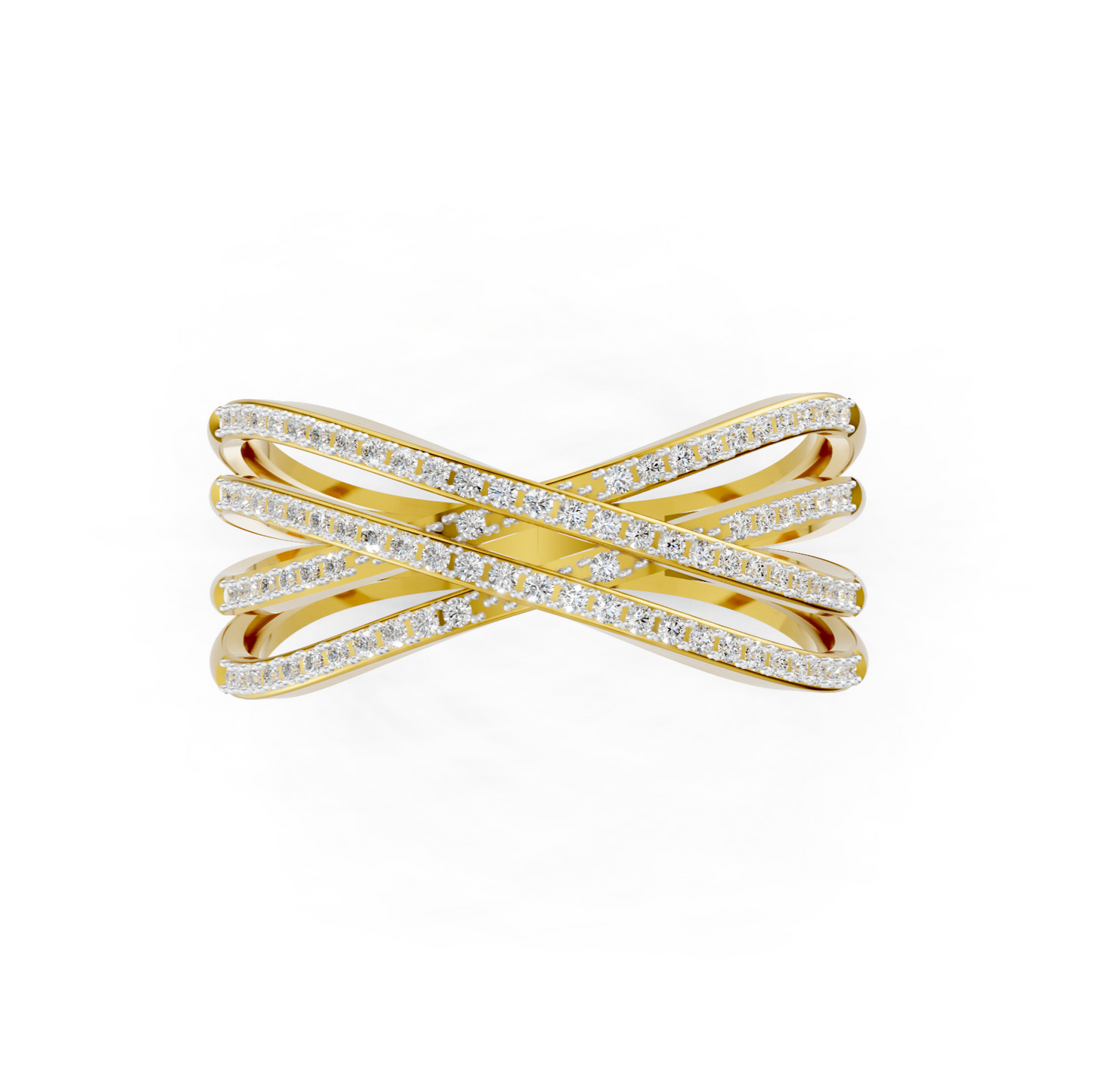 Diamond Multi Row Crossover Ring