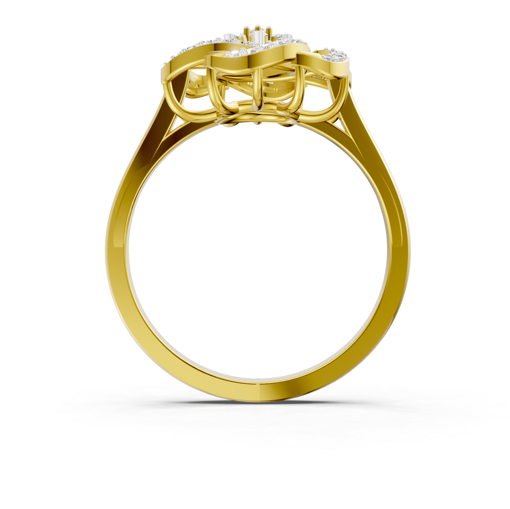 Diamond Floral Swirl Statement Ring