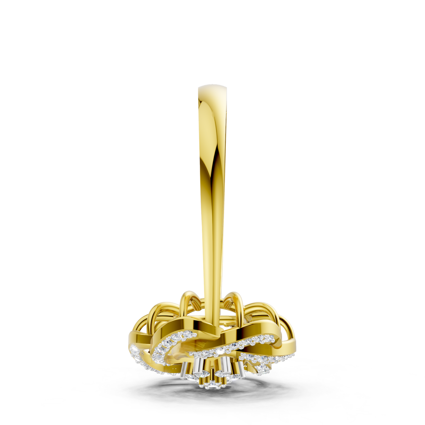 Diamond Floral Swirl Statement Ring