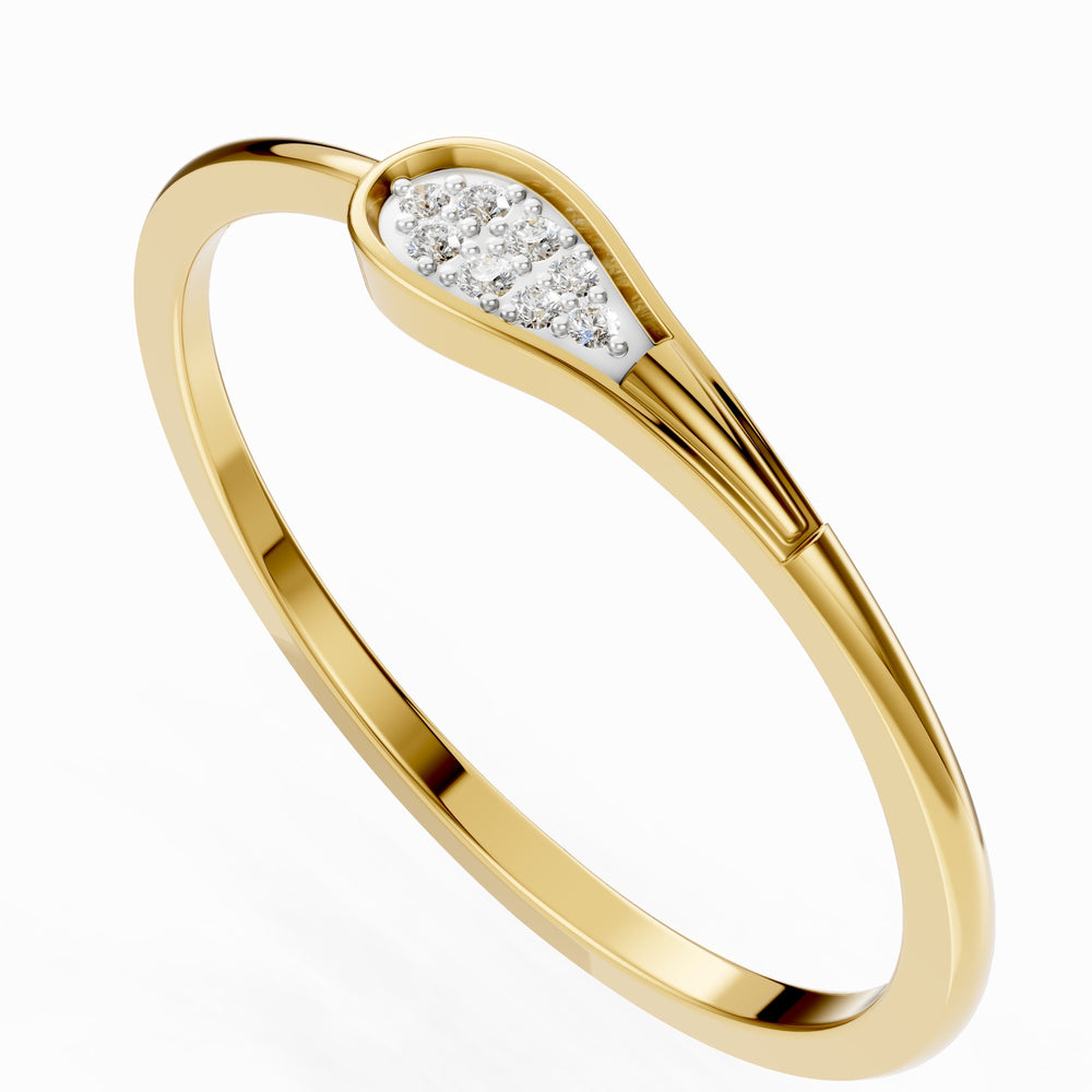 Golden Dewdrop Diamond Ring