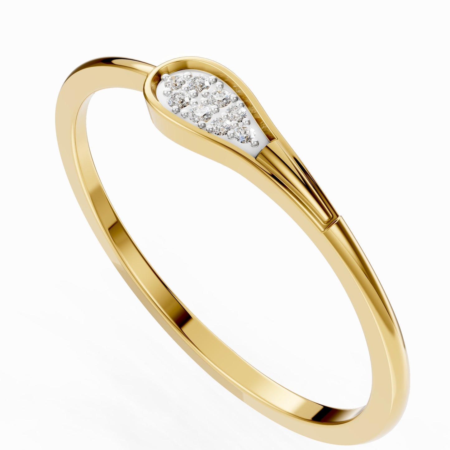 Golden Dewdrop Diamond Ring