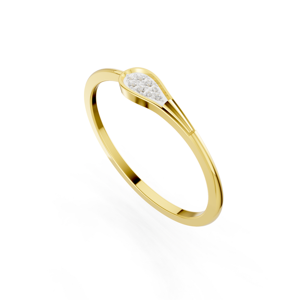 Golden Dewdrop Diamond Ring