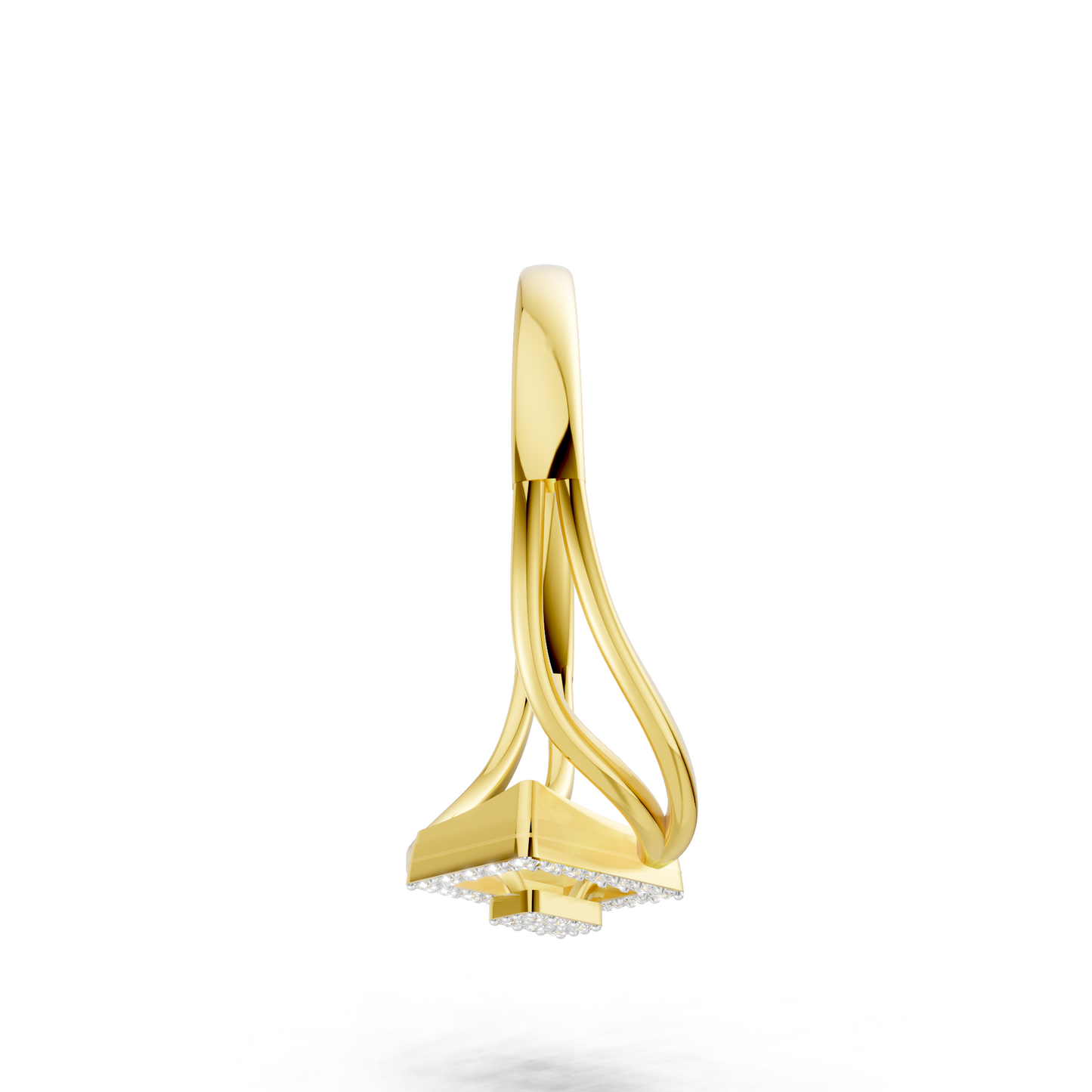 Geometric Square Diamond Ring