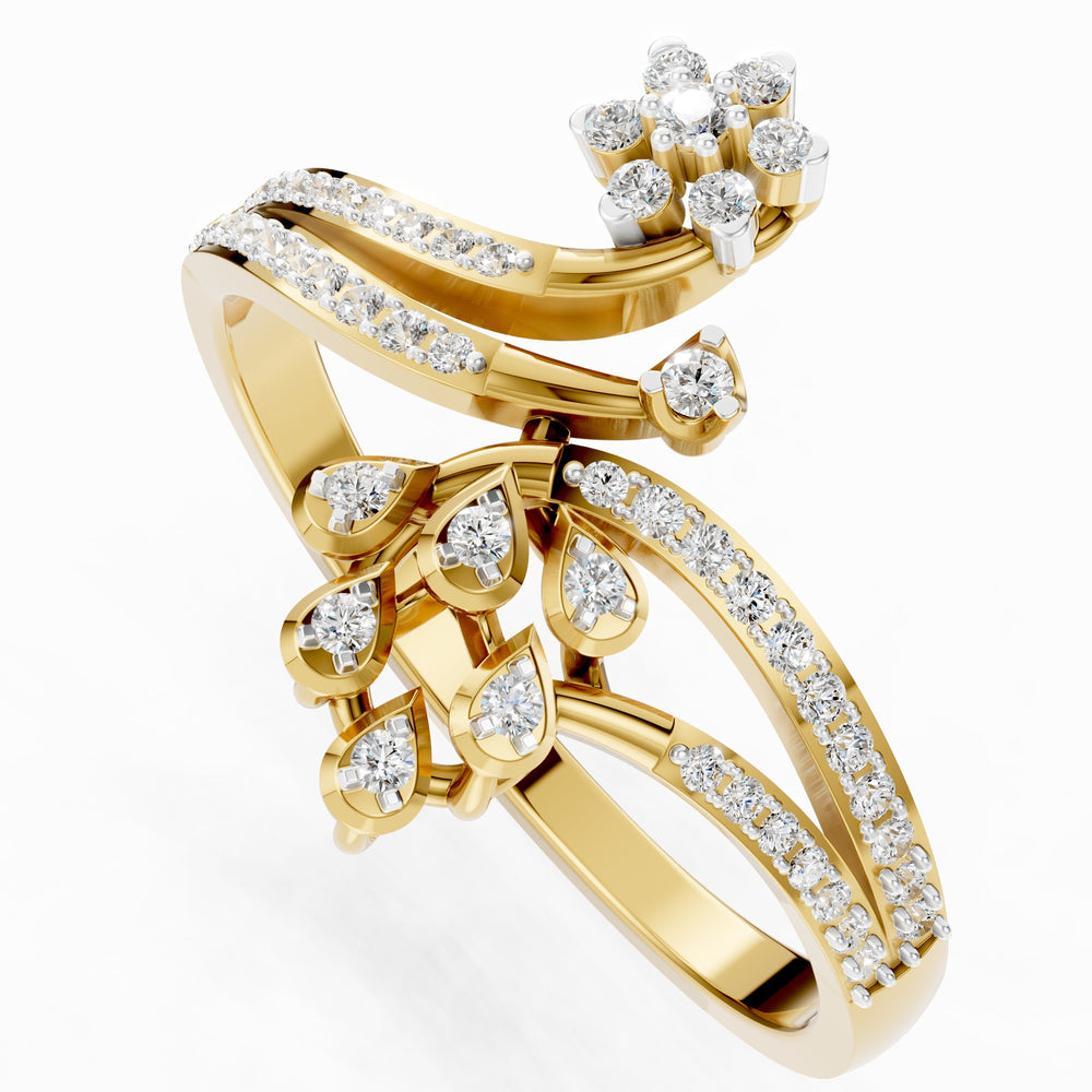 Diamond Vine Blossom Ring