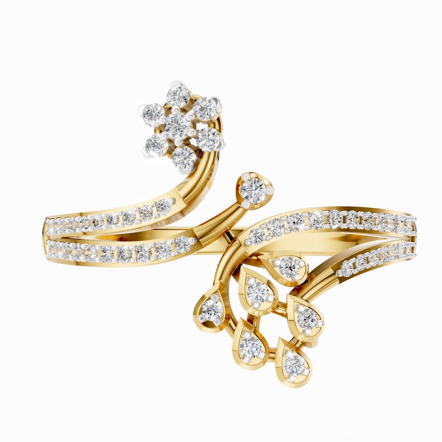 Diamond Vine Blossom Ring