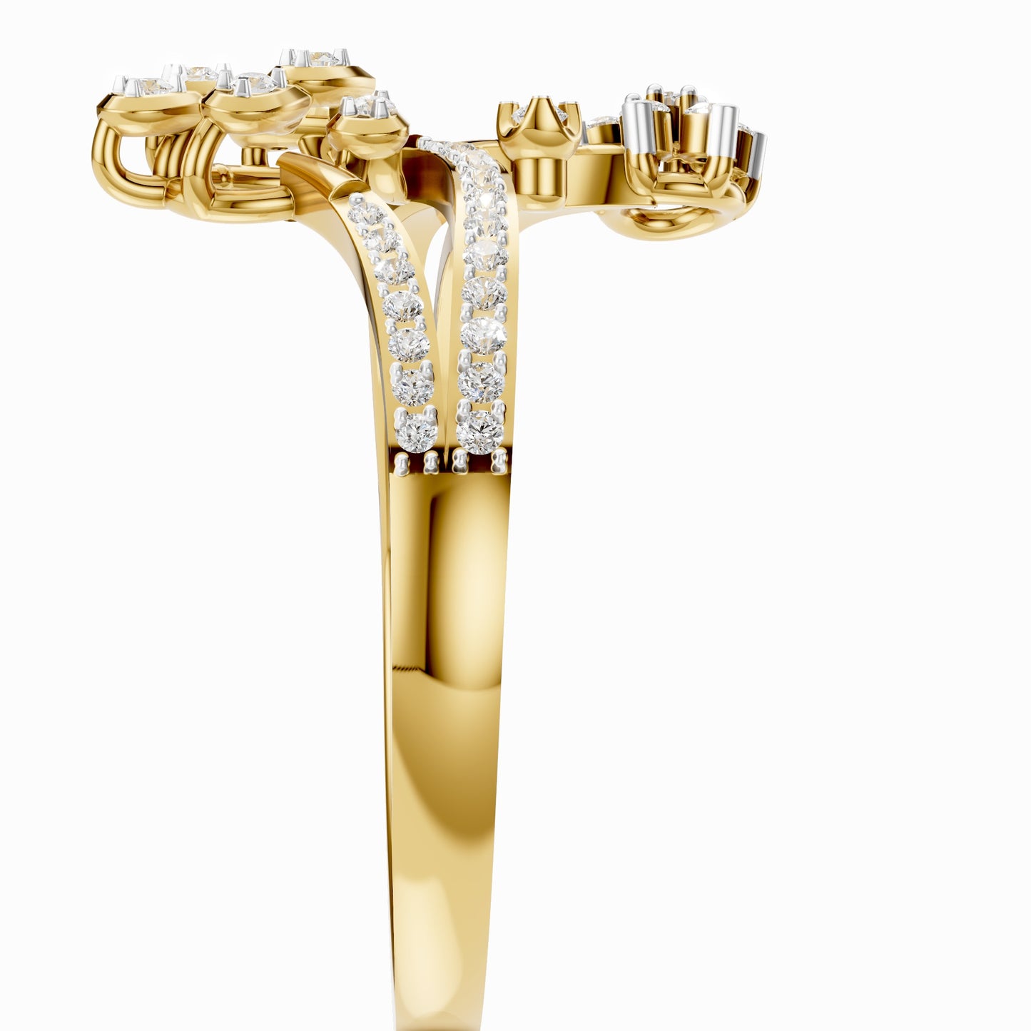 Diamond Vine Blossom Ring