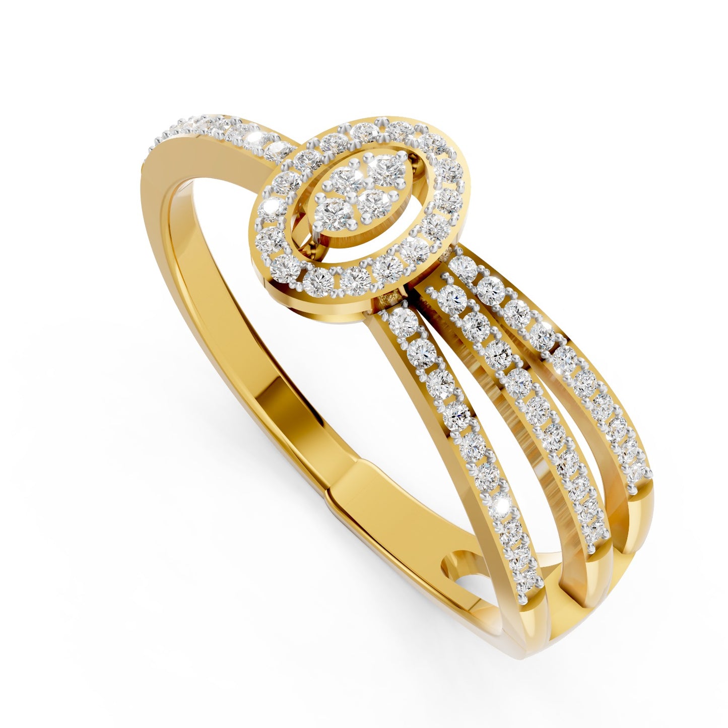 Oval Trinity Diamond Ring