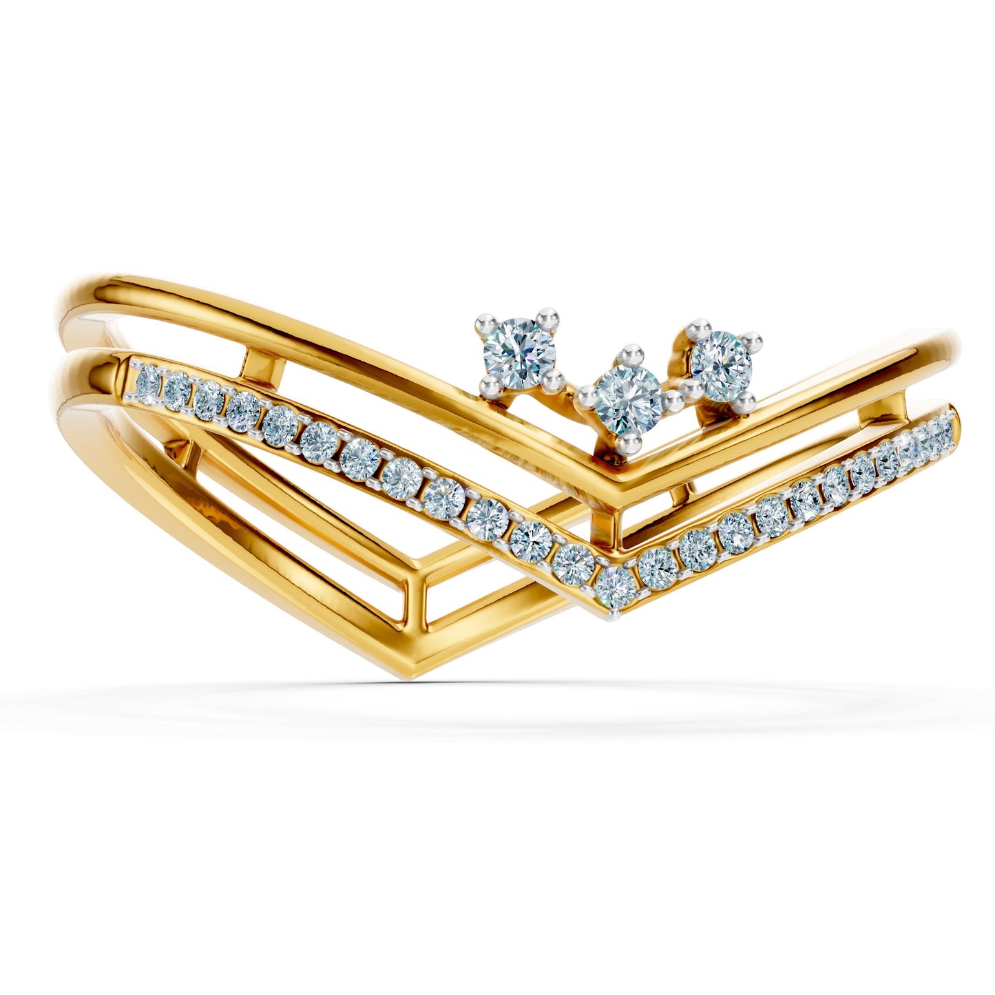 Trinity V-Line Diamond Ring