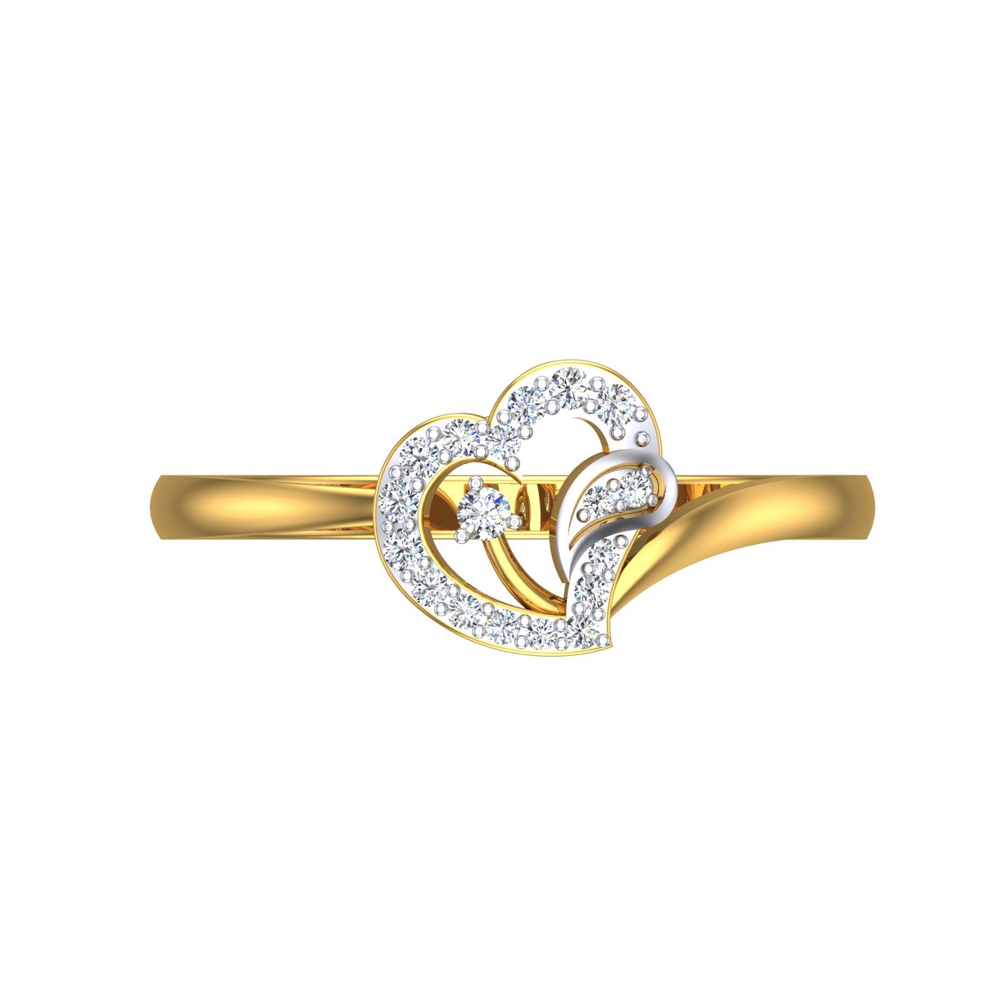 Dainty Intertwined Heart Cluster Ring