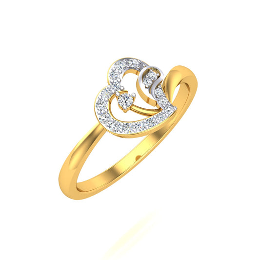 Dainty Intertwined Heart Cluster Ring
