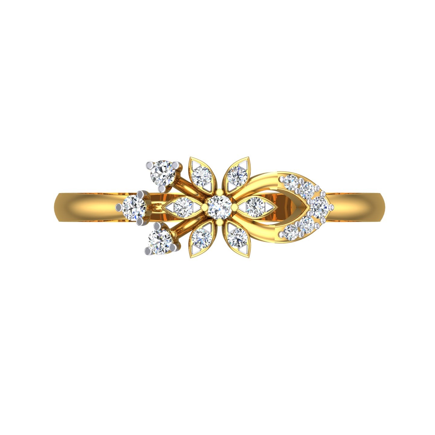 Botanical Trinity Gold & Diamond Ring