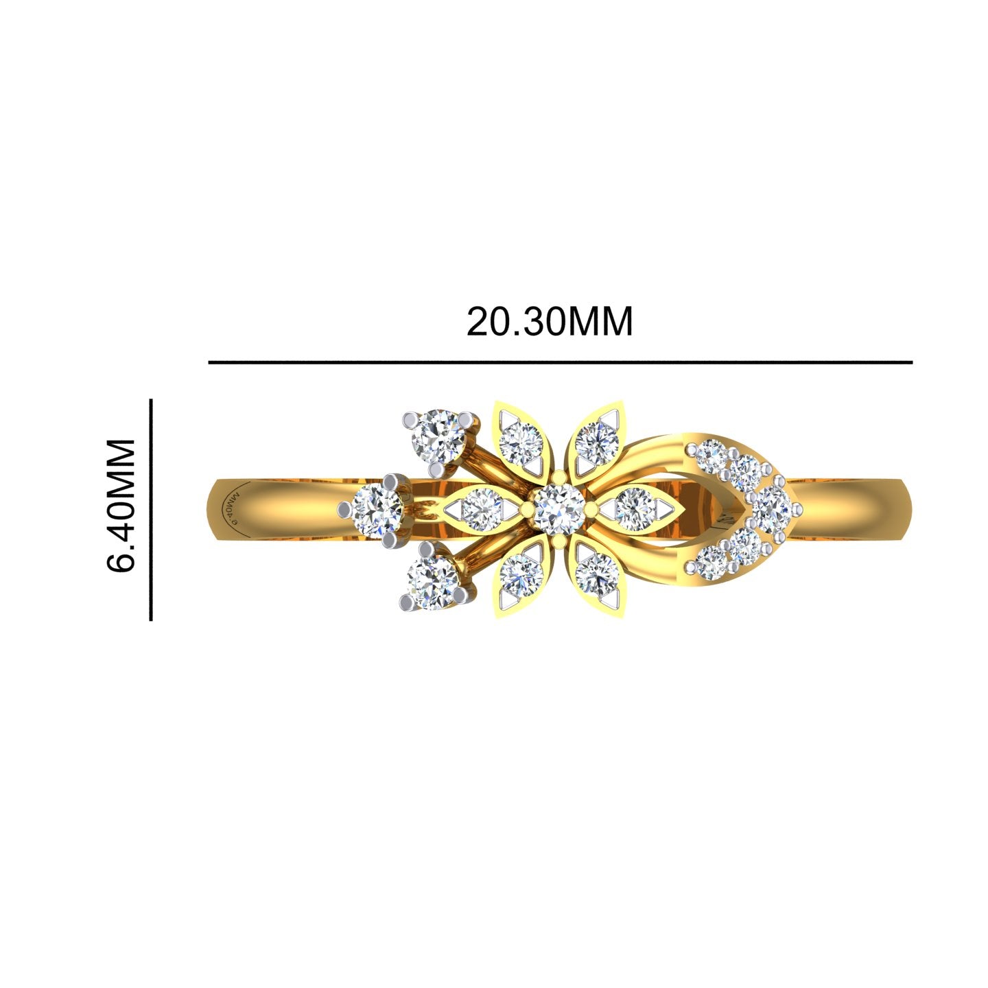 Botanical Trinity Gold & Diamond Ring