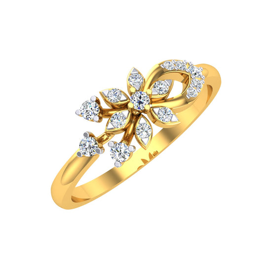 Botanical Trinity Gold & Diamond Ring