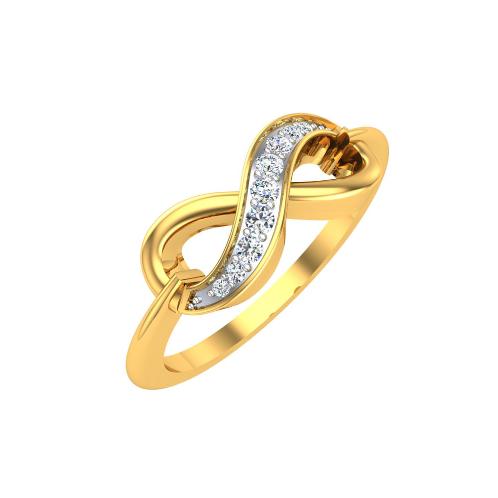 Infinity Ribbon Diamond Wave Ring