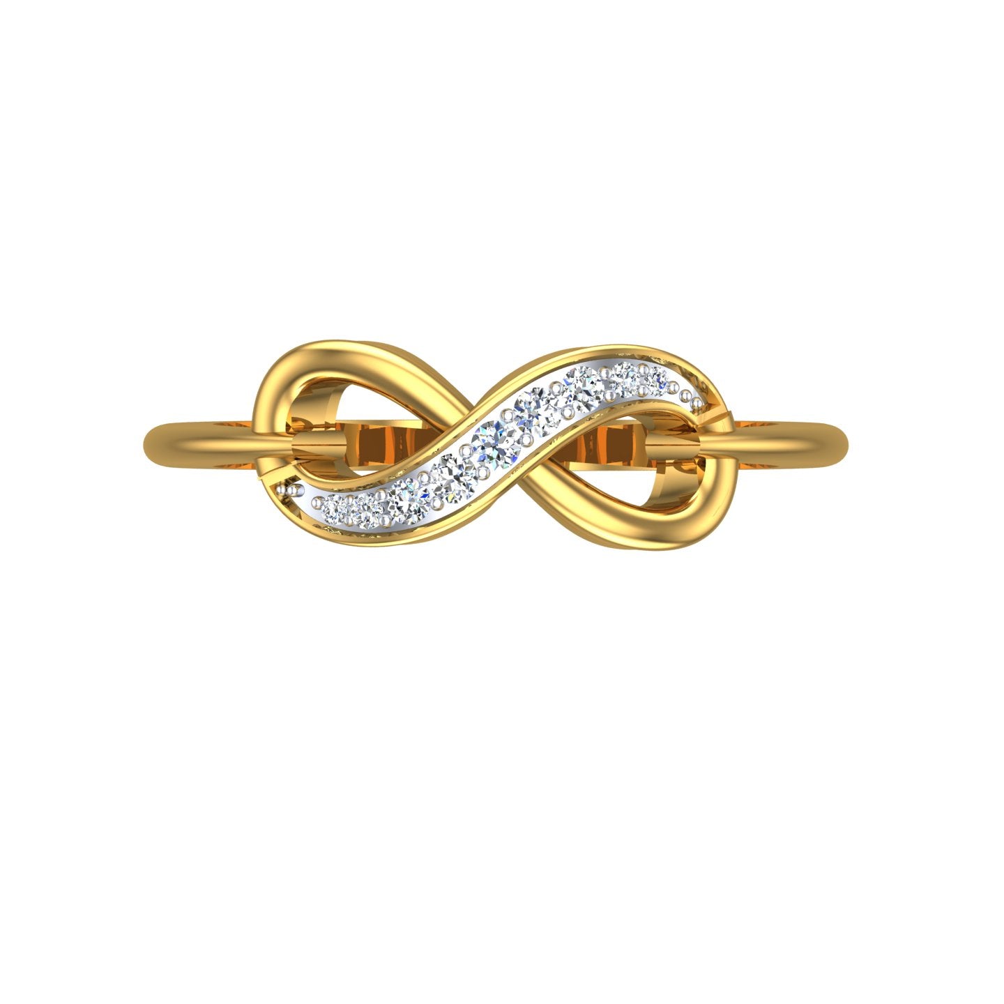 Infinity Ribbon Diamond Wave Ring