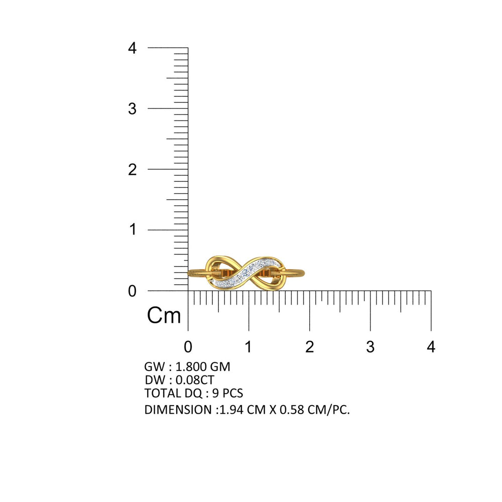 Infinity Ribbon Diamond Wave Ring