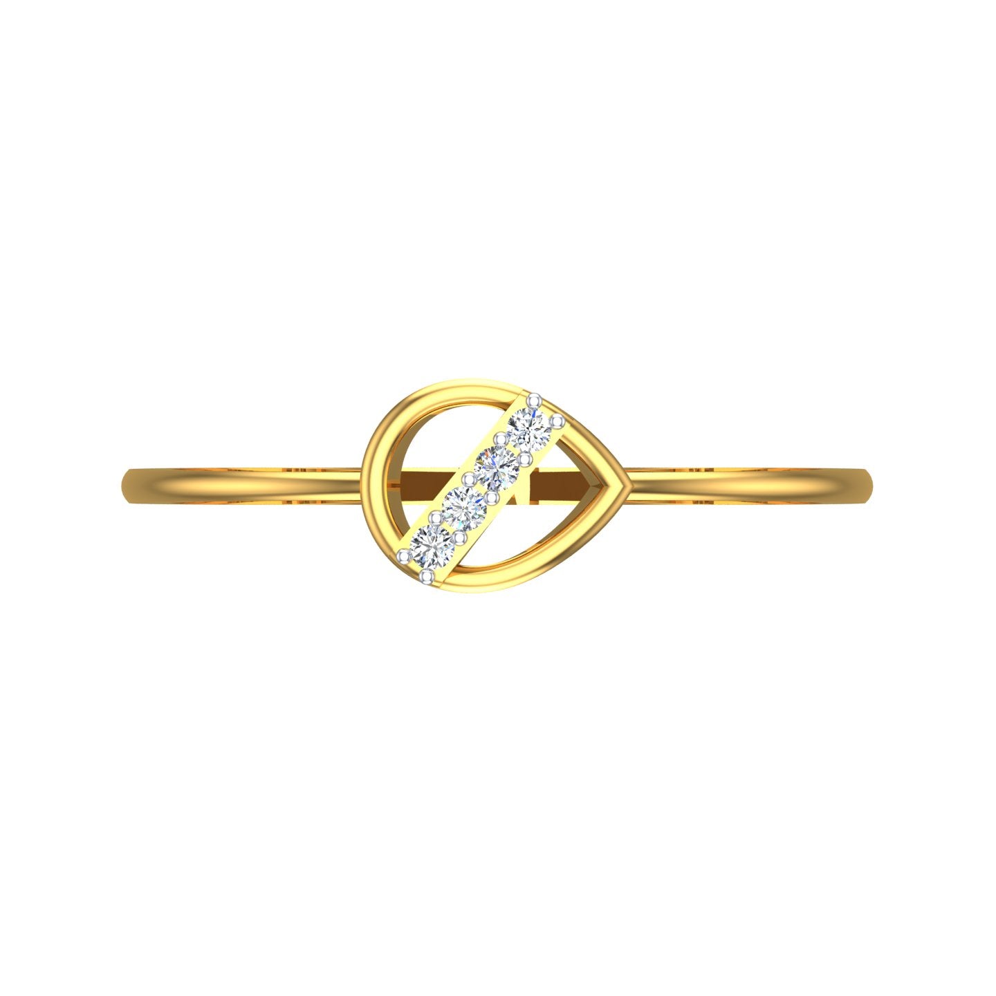 Linear Teardrop Minimalist Diamond Ring