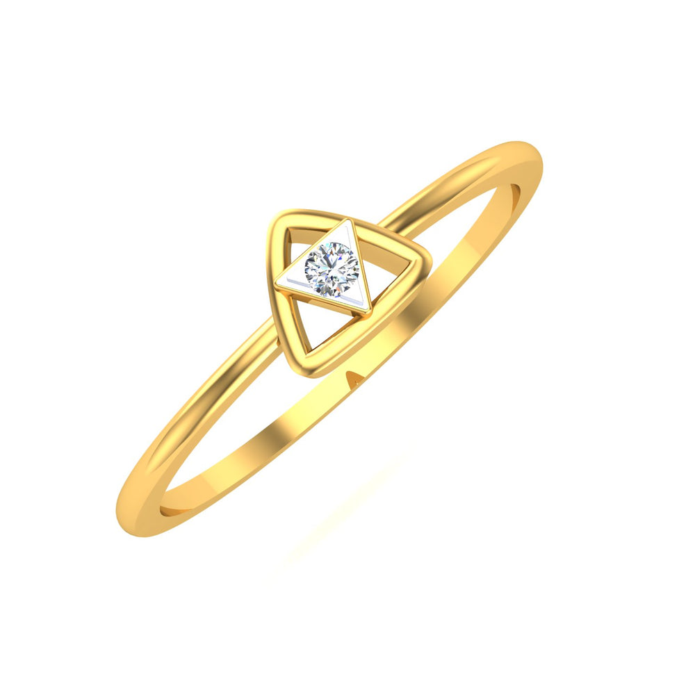 Concentric Trillion Solitaire Diamond Ring