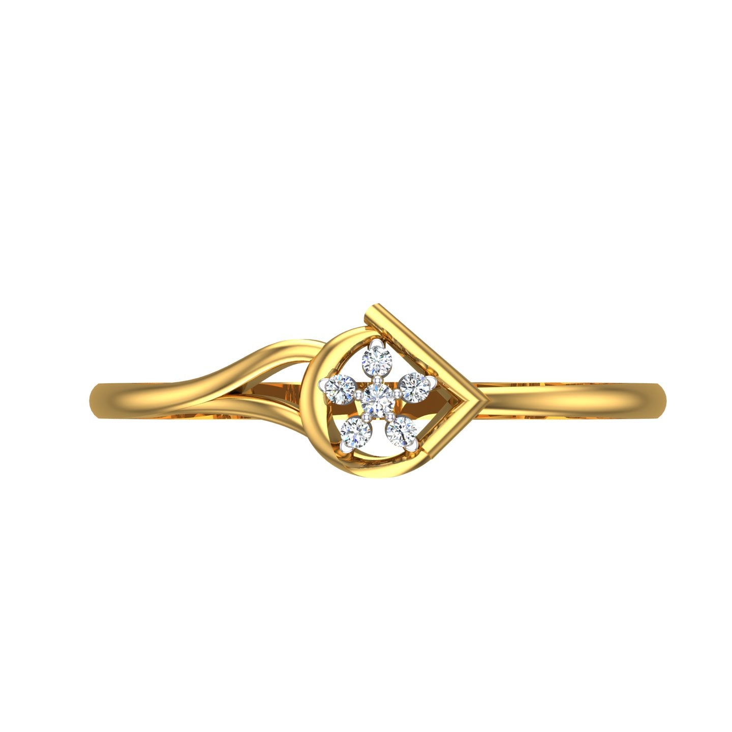 Foliage Halo Floret Diamond Ring