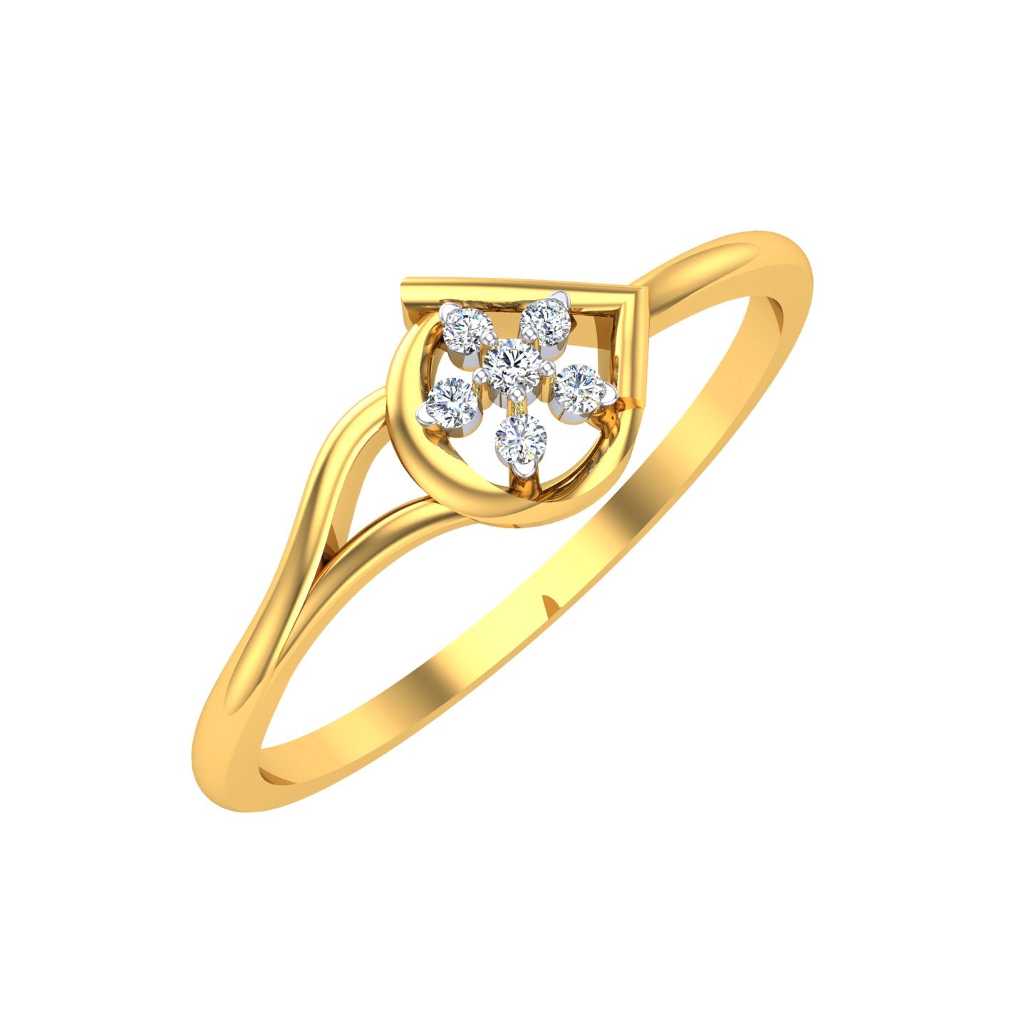 Foliage Halo Floret Diamond Ring