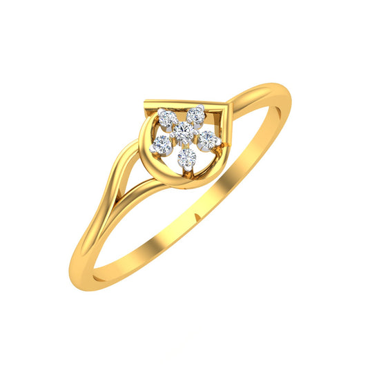 Foliage Halo Floret Diamond Ring