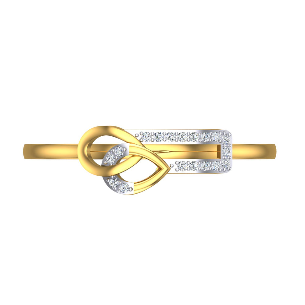 Geometric Interlock Teardrop Diamond Ring