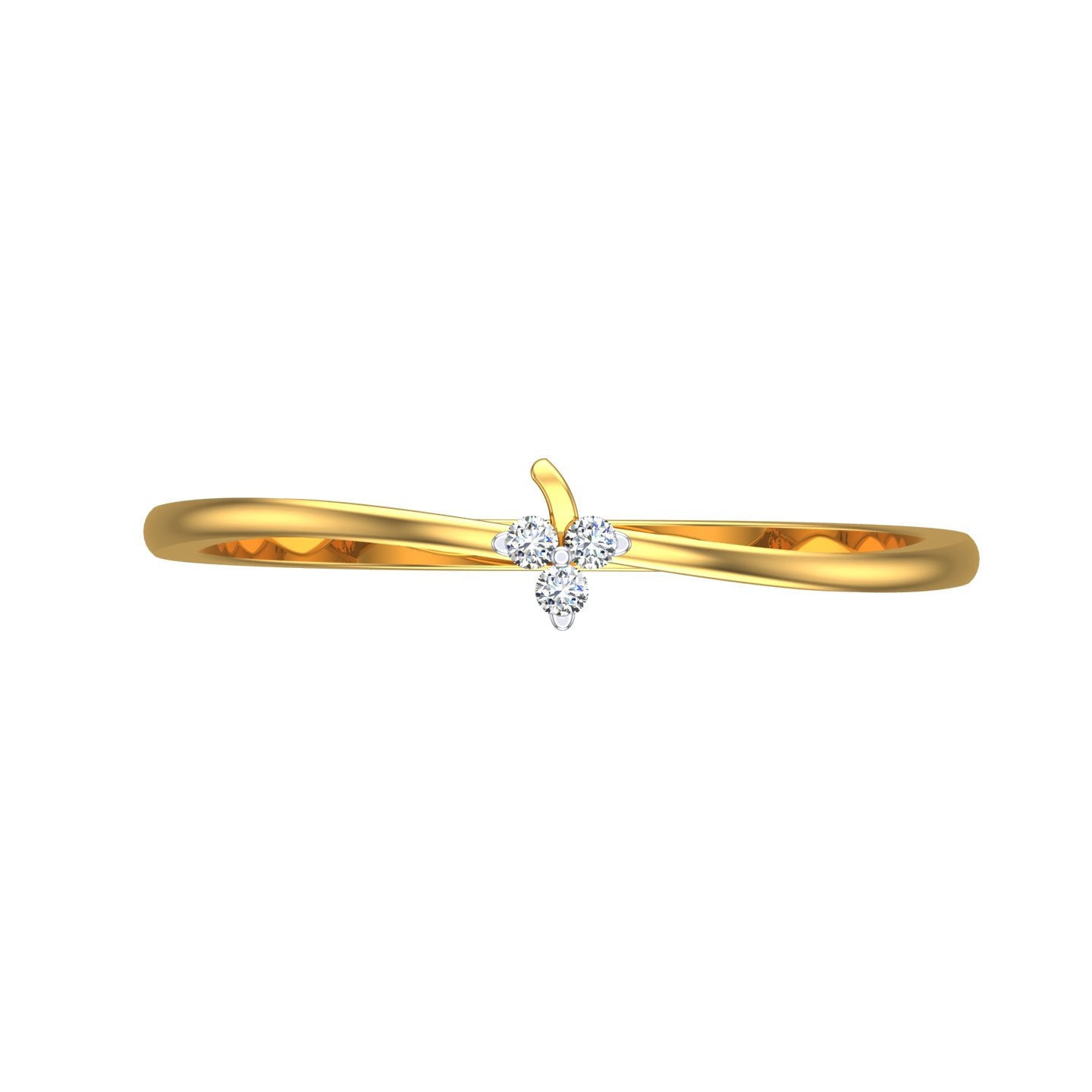 Dainty Three-Stone Blossom Minimalist Ring