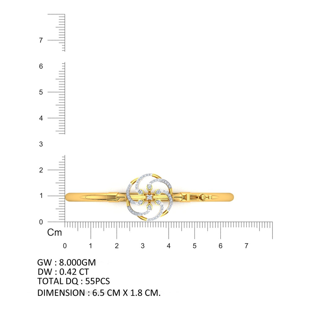 Whirling Grace Diamond Bangle