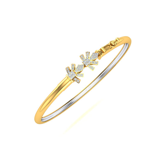 Palm Frond Splendor Diamond Noa Bangle
