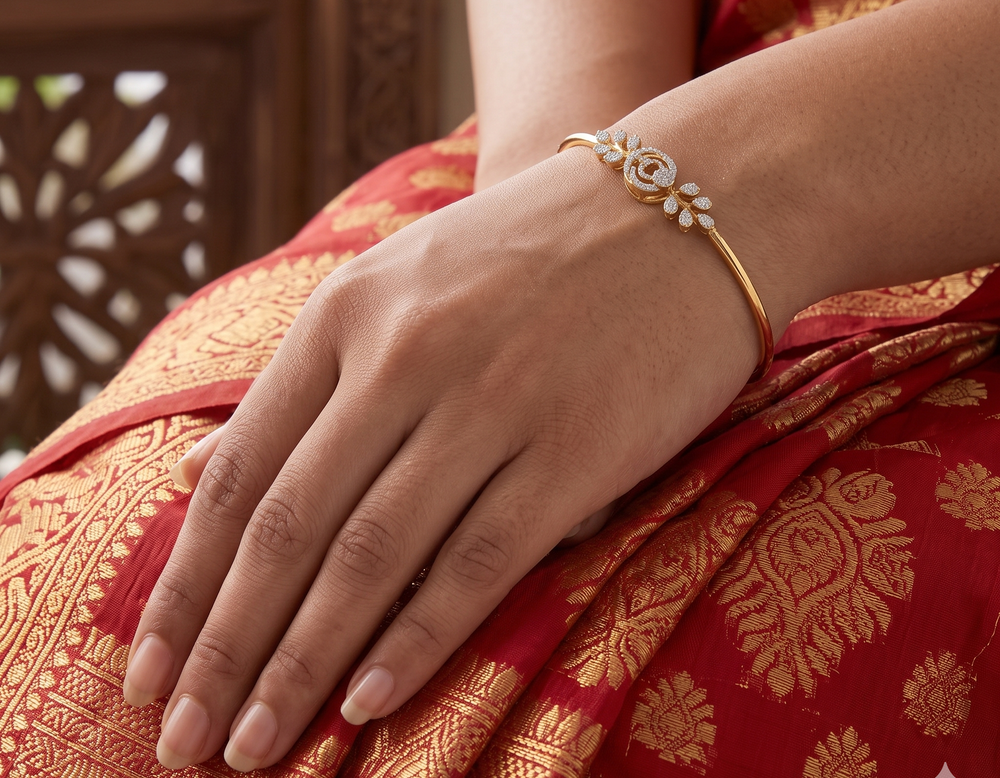 Celestial Vine Diamond Openable Kada