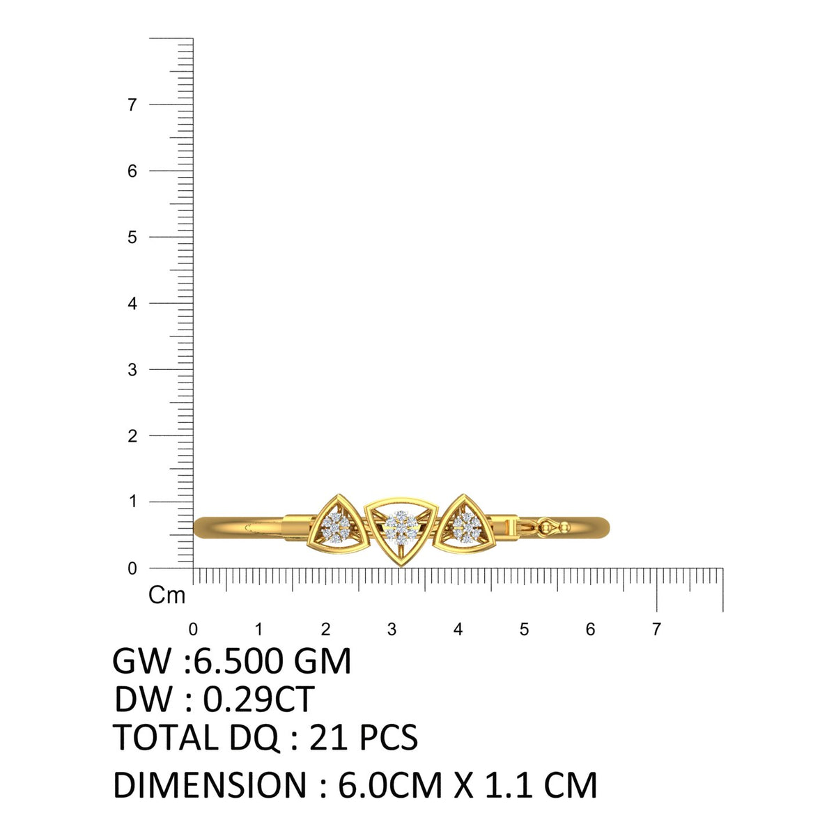 Trinity Bloom Diamond Bangle