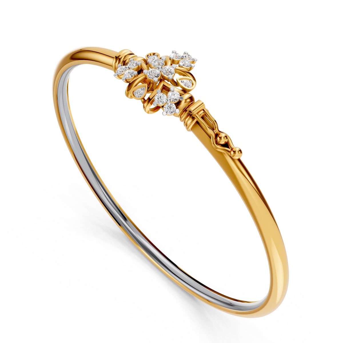 Royal Peacock Bloom Diamond Bangle