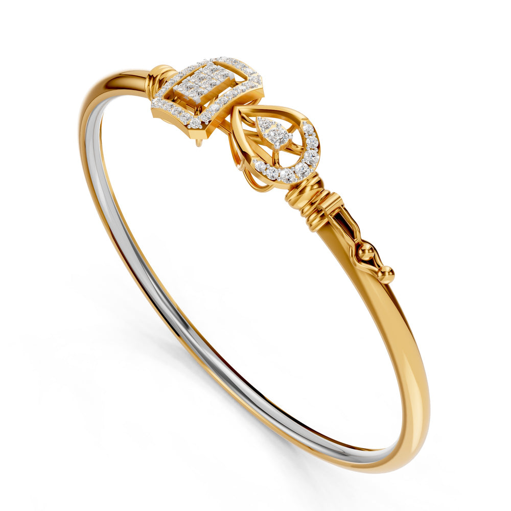 Royal Peacock Bloom Diamond Bangle