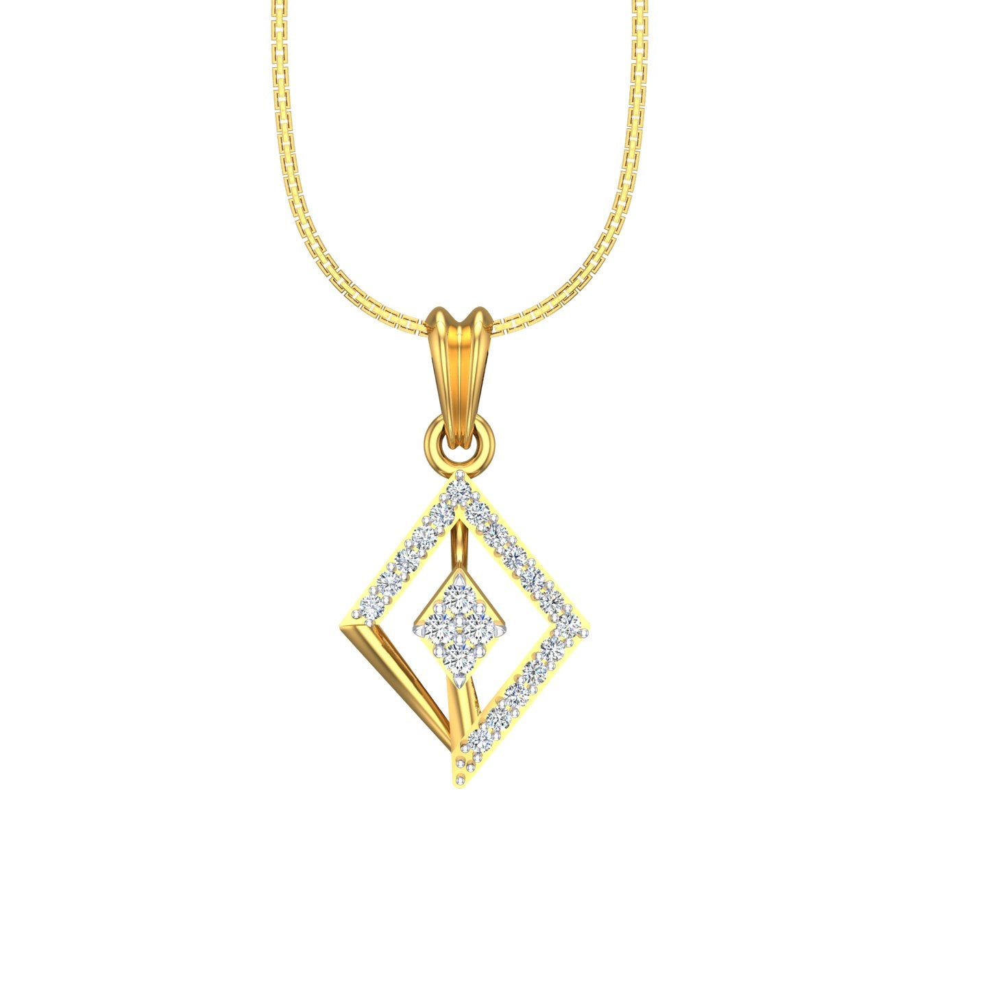 The Luxe Dual-Kite Diamond Pendant