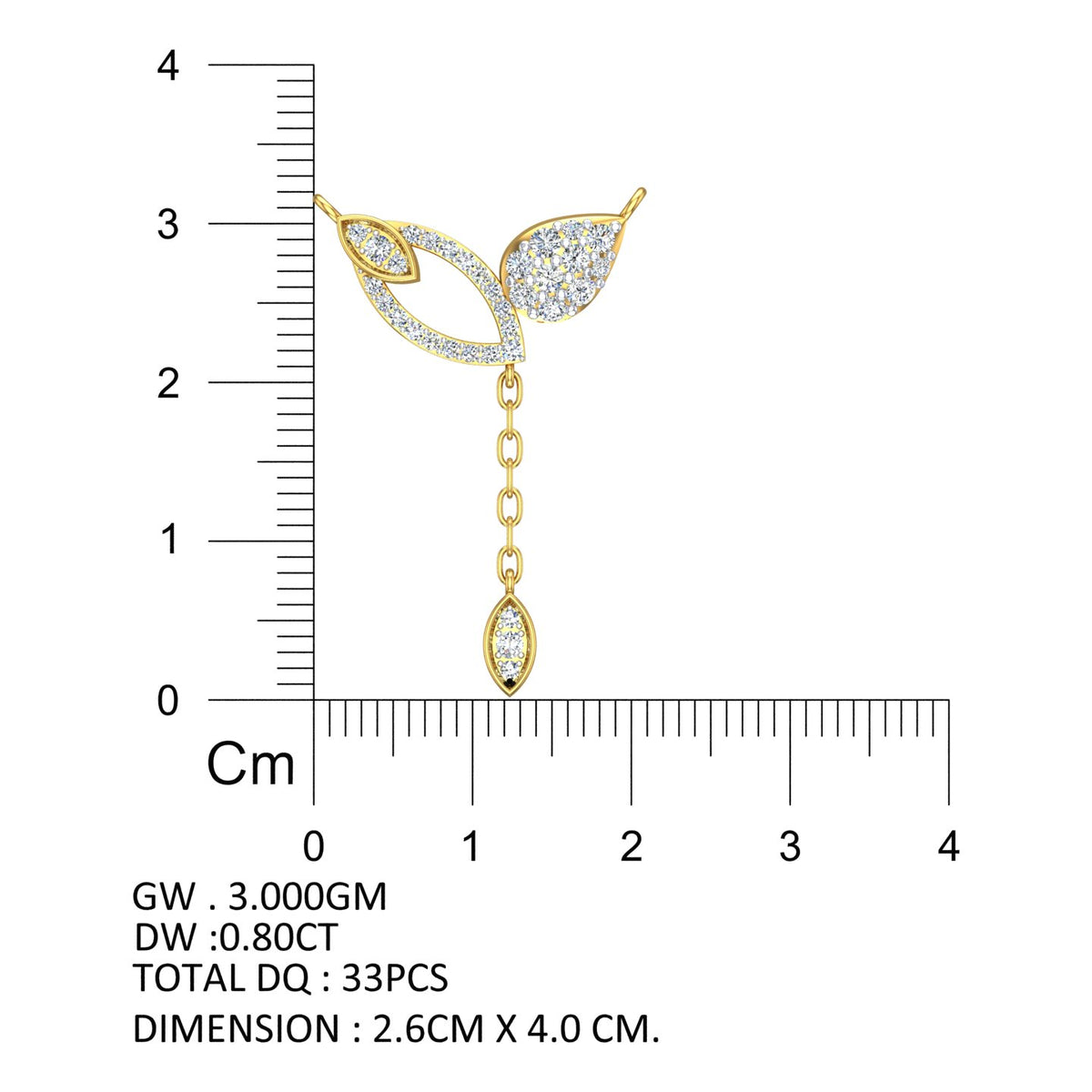 Twin Leaf Cascade Diamond Mangalsutra