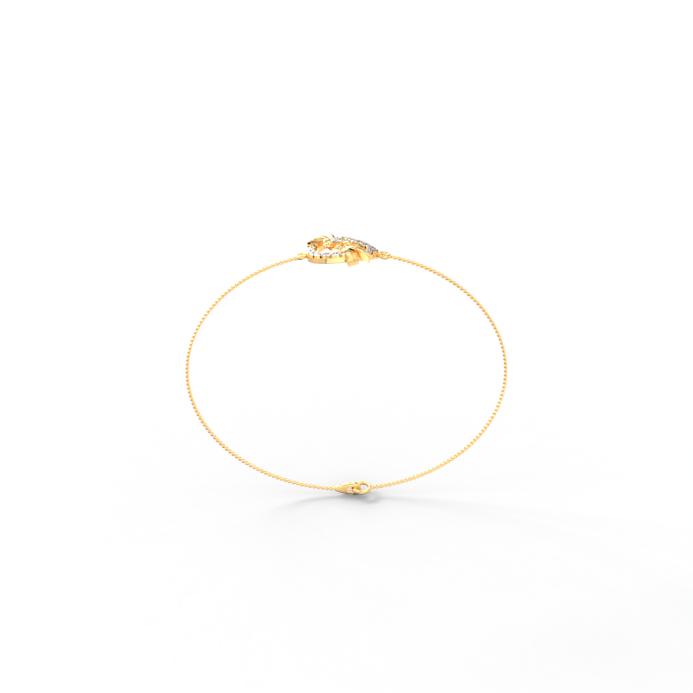 Hanging Bud Diamond Chain Bracelet