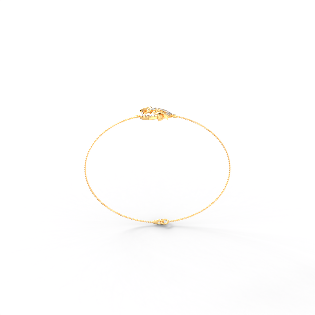 Hanging Bud Diamond Chain Bracelet