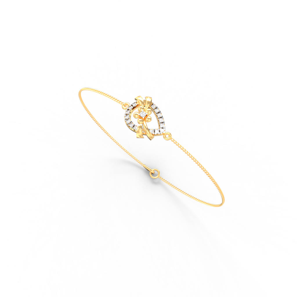 Hanging Bud Diamond Chain Bracelet