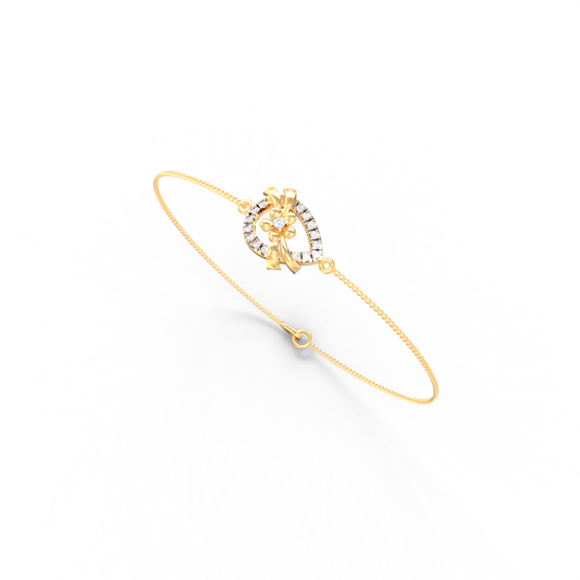 Hanging Bud Diamond Chain Bracelet