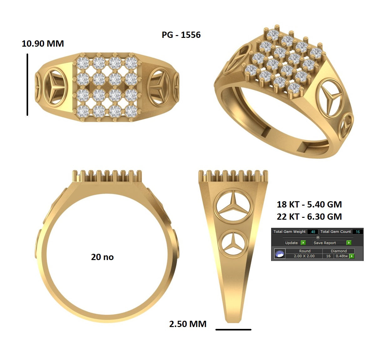 Trinity Crest Diamond Ring