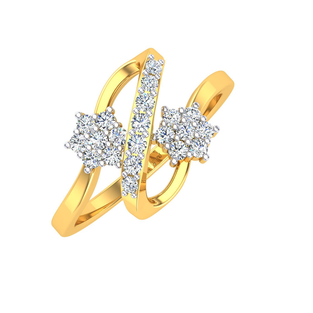 Twin Blossom Harmony Ring