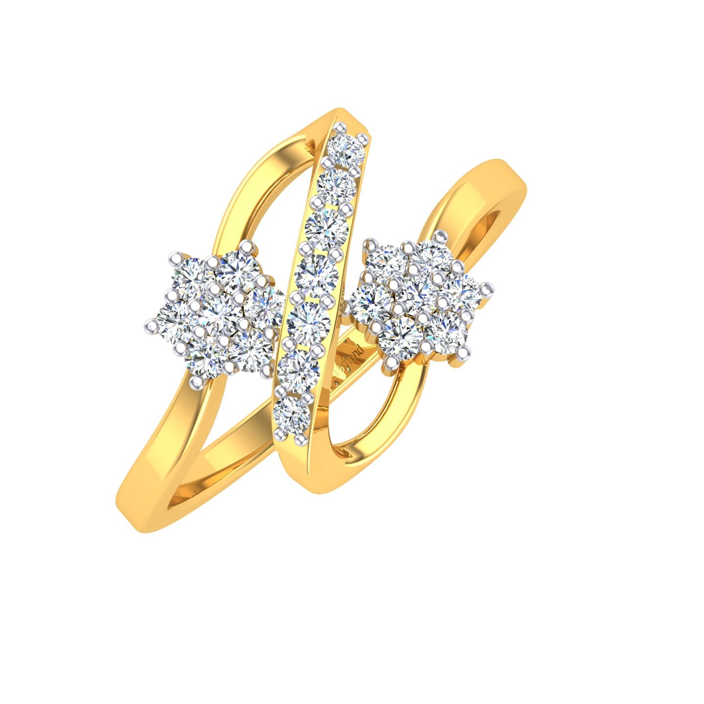 Twin Blossom Harmony Ring