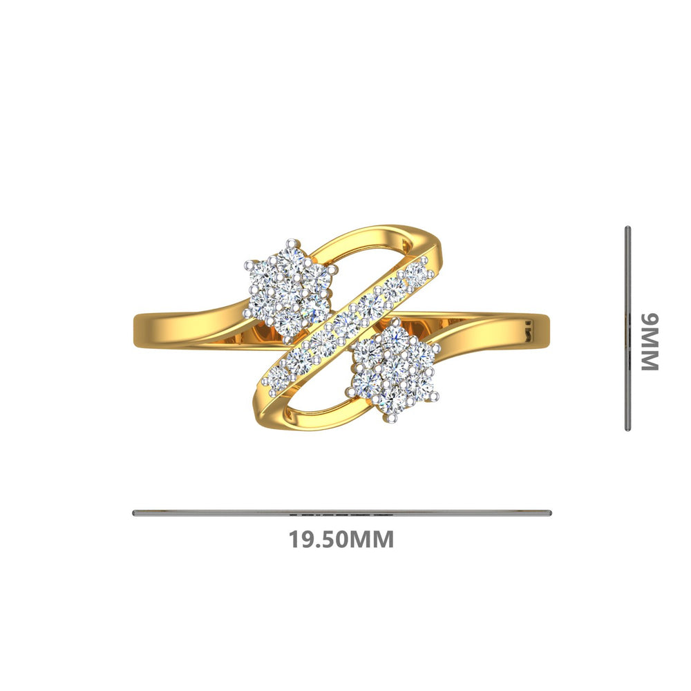 Twin Blossom Harmony Ring