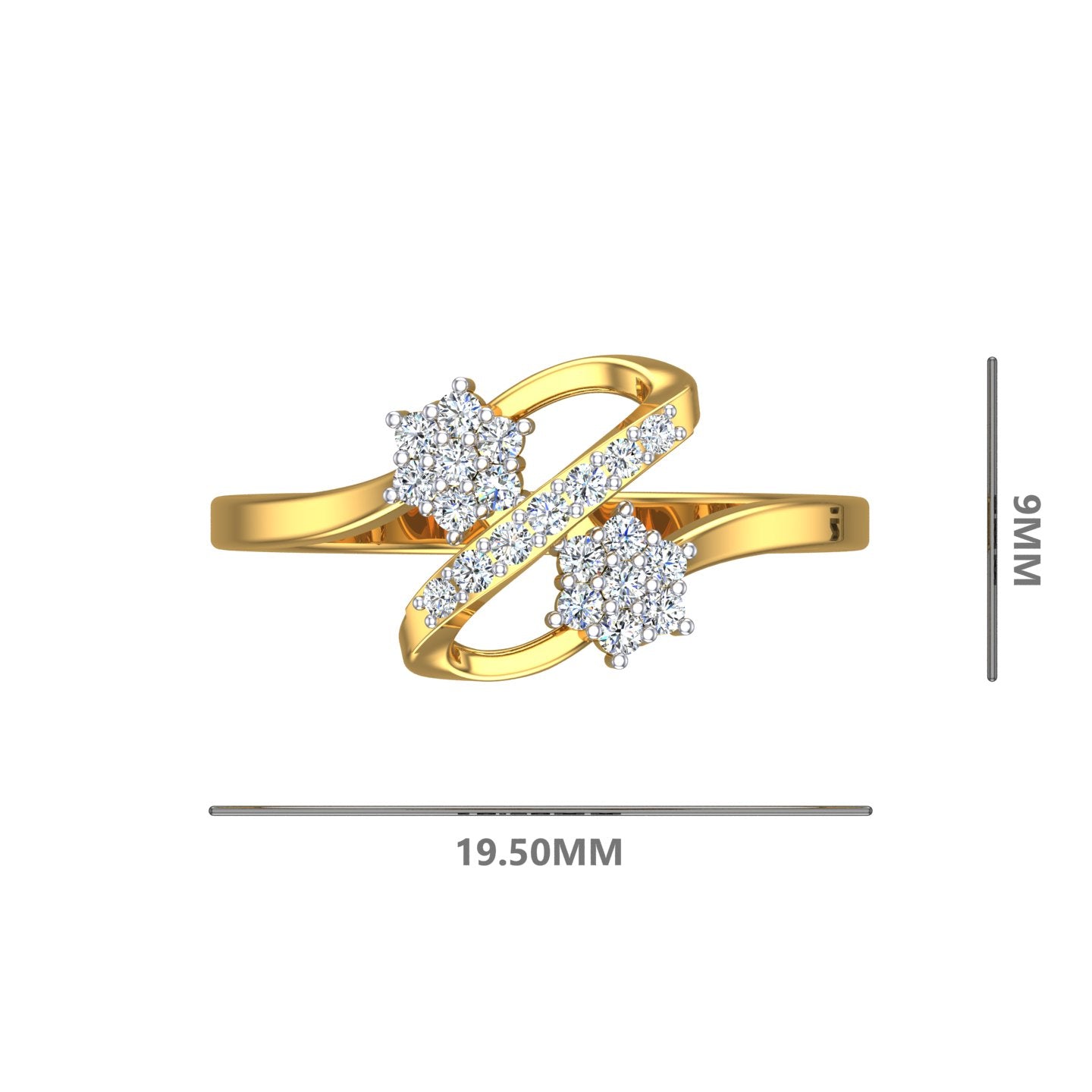 Twin Blossom Harmony Ring